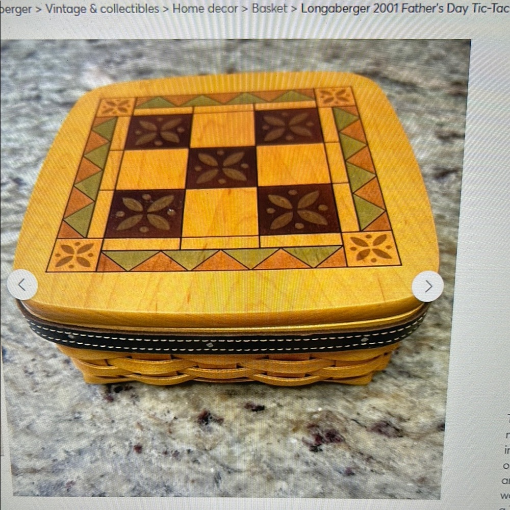 Longaberger 2001 Father’s Day Tic-Tac-Toe Basket Set